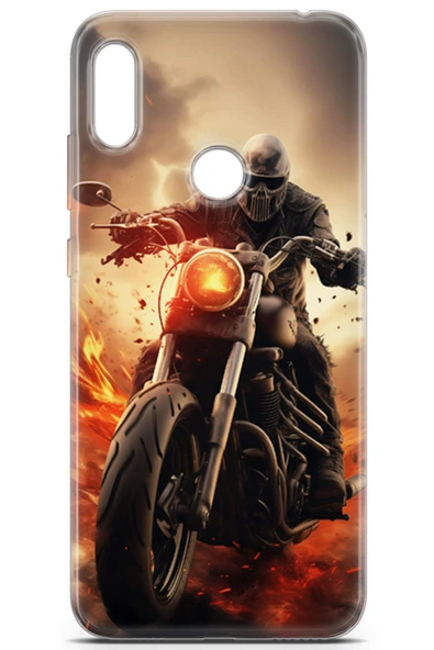 Uvilda Huawei Y6s 2019 Uyumlu Otomoto 12 Telefon Kabı Ghost Motorcu - 2