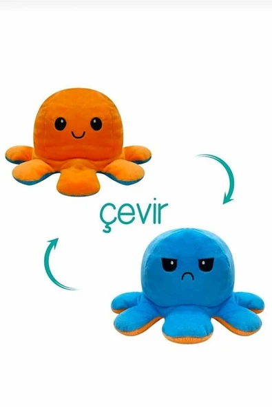 Şeker Adası Peluş Duygulu Ahtapot Oyuncak 14 Cm - 2