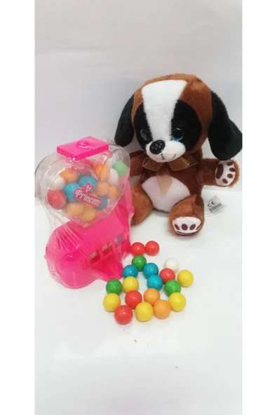 Şeker Adası 2 Si 1 Arada / Sevimli Arkadaşım Minik Yavru Köpek 15 Cm Ve Jackpot Sakız Makinası