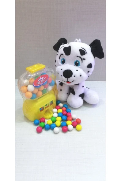 Şeker Adası 2 Si 1 Arada / Sevimli Arkadaşım Dalmaçyalı Köpek 15 Cm Ve Sarı Jackpot Sakız Makinesi ürün görseli
