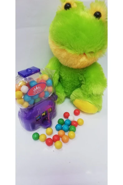 Şeker Adası 2 Si 1 Arada / Sevimli Arkadaşım Kermit Kurbağa 20 Cm Ve Jackpot Sakız Makinası