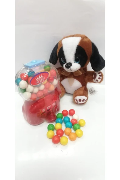 Şeker Adası 2 Si 1 Arada / Sevimli Arkadaşım Minik Yavru Köpek 15 Cm Ve Jackpot Sakız Makinası