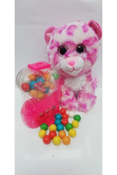 Şeker Adası 2 Si 1 Arada / Sevimli Arkadaşım Pembe Pink Panter 15 Cm Ve Jackpot Sakız Makinası
