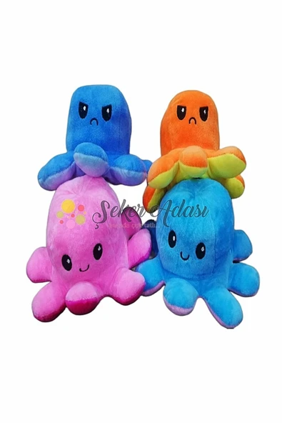 Şeker Adası Peluş Duygulu Ahtapot Oyuncak 14 Cm