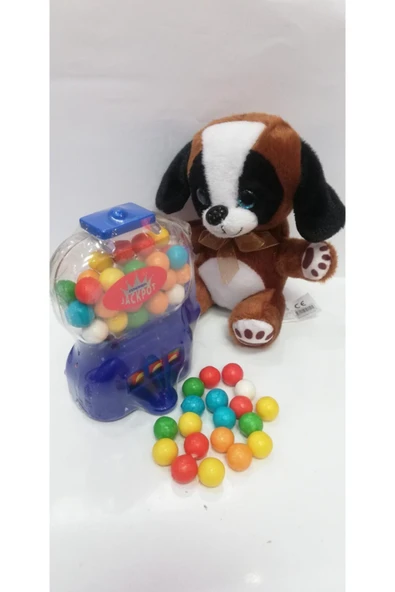 Şeker Adası 2 Si 1 Arada / Sevimli Arkadaşım Minik Yavru Köpek 15 Cm Ve Jackpot Sakız Makinası