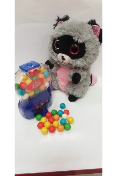 Şeker Adası 2 Si 1 Arada / Sevimli Arkadaşım Yavru Rakun 15 Cm Ve Jackpot Sakız Makinası - 1