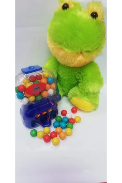 Şeker Adası 2 Si 1 Arada / Sevimli Arkadaşım Kermit Kurbağa 20 Cm Ve Jackpot Sakız Makinası