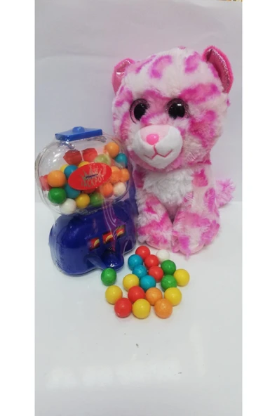 Şeker Adası 2 Si 1 Arada / Sevimli Arkadaşım Pembe Pink Panter 15 Cm Ve Jackpot Sakız Makinası