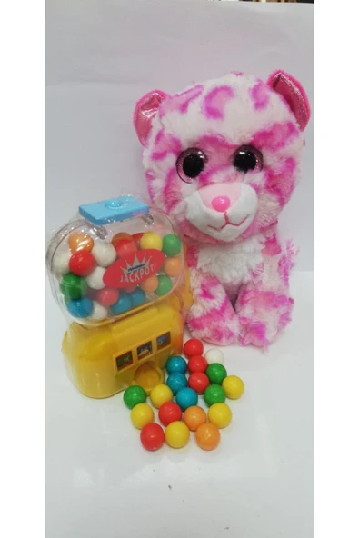 Şeker Adası 2 Si 1 Arada / Sevimli Arkadaşım Pembe Pink Panter 15 Cm Ve Jackpot Sakız Makinası