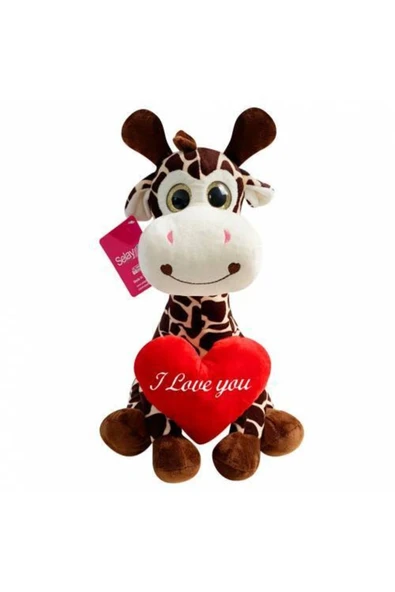 Şeker Adası Sevimli Kalpli Peluş Zürafa Zuzu 40 Cm-- En Güzel Hediyelik ürün görseli
