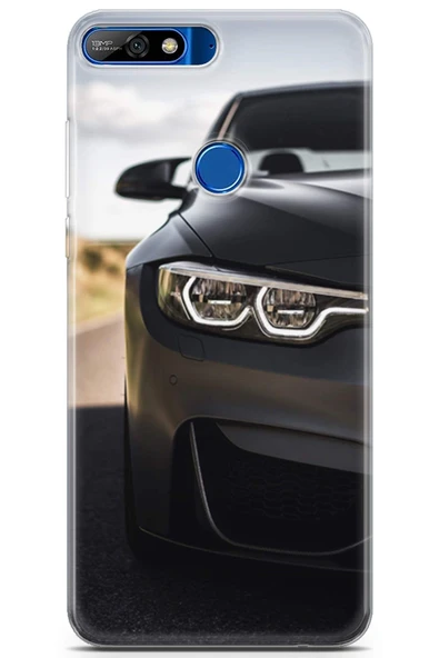 Uvilda Huawei Y7 2018 Uyumlu Otomoto 29 Fit Baskılı Bmw Led Far
