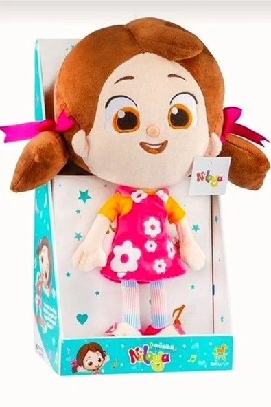 Şeker Adası Lisanslı Niloya Kalpli Müzikli Sesli Peluş Bez Bebek 35 Cm. - 2