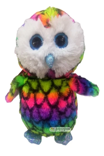 Şeker Adası Sevimli Renkli Yumuşacık Peluş Baykuş Oyuncak 17 Cm - Resim 2
