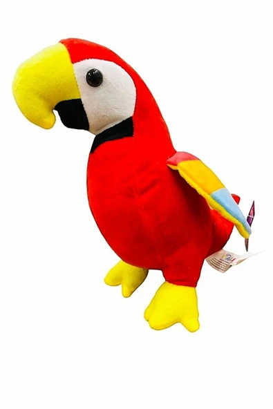 Şeker Adası Peluş Oyuncak Kırmızı Papağan Kuş 30 cm - Resim 2