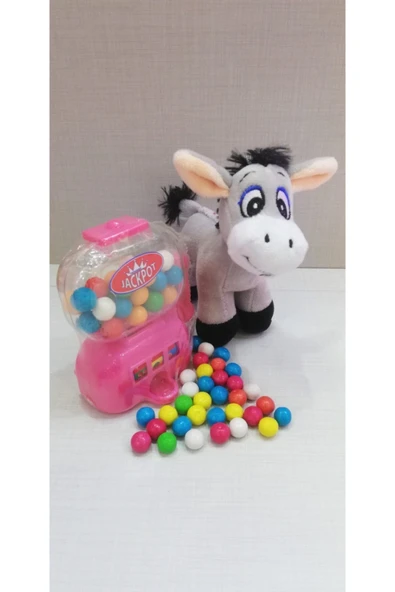 Şeker Adası 2 Si 1 Arada / Sevimli Arkadaşım Eşek Sıpası 15 Cm Ve Pembe Jackpot Sakız Makinesi ürün görseli