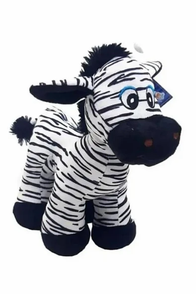 Şeker Adası Sevimli Çizgili Peluş Zebra 28 Cm - Hediyelik Uyku Ve Oyun Arkadaşı Peluş Eşek Zebra Oyuncak