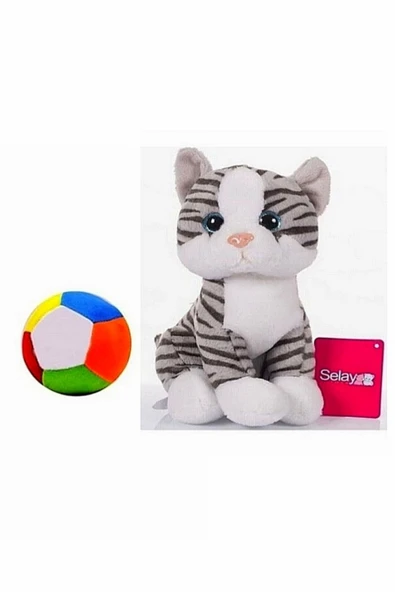 Şeker Adası Peluş Kedi 28 cm ve Peluş Top 12 cm - 2 Ürün 1 Arada Oyuncak ürün görseli