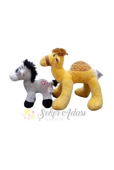 Şeker Adası Sevimli Küçük Boy Eşek ve Deve Peluş Oyuncak ürün görseli