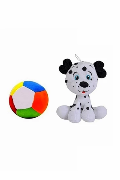 Şeker Adası Peluş Dalmaçyalı Köpek 20 cm ve Peluş Top 12 cm - 2 Ürün 1 Arada Oyuncak ürün görseli