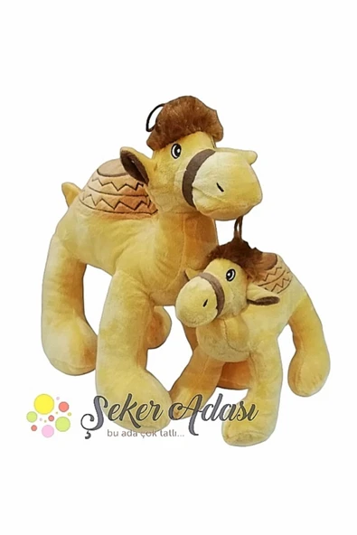 Şeker Adası Peluş Deve Anne ve Yavrusu - İkili Oyuncak