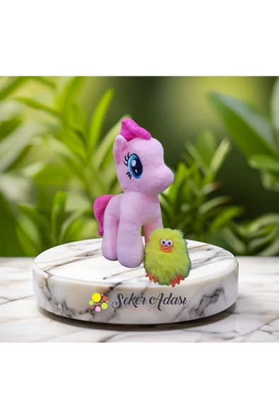 Şeker Adası Sevimli Peluş Pony At ve Civciv