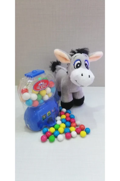 Şeker Adası 2 Si 1 Arada / Sevimli Arkadaşım Eşek Sıpası 15 Cm Ve Mavi Jackpot Sakız Makinesi ürün görseli