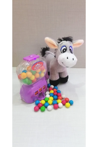 Şeker Adası 2 Si 1 Arada / Sevimli Arkadaşım Eşek Sıpası 15 Cm Ve Mor Jackpot Sakız Makinesi ürün görseli