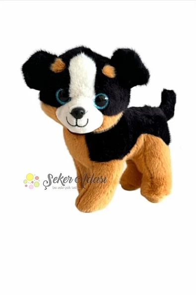 Şeker Adası Sevimli Ayakta Duran Havlayan Peluş Köpek 20 Cm Sesli Siyah Köpek ürün görseli 1