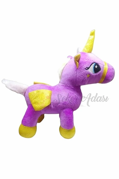 Şeker Adası Kanatlı Boynuzlu Unicorn Pony At Peluş Oyuncak 20 cm - 2