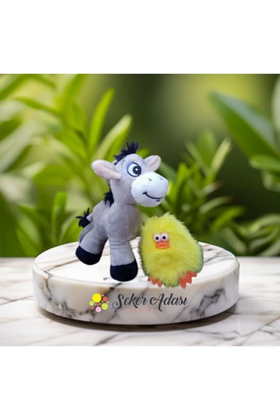 Şeker Adası Sevimli Peluş Yavru Eşek Sıpa ve Civciv ürün görseli