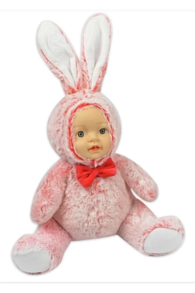 Şeker Adası Halley Sevimli Gerçek Bebek Yüzlü Kırmızı Tavşan 30 Cm