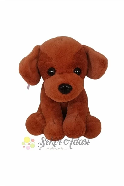 Şeker Adası Sevimli Oturan Kahverengi Peluş Badem Köpek 30 Cm ürün görseli 1