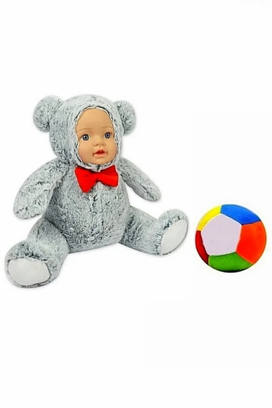 Şeker Adası Peluş Bebek Yüzlü Ayı 30 cm ve Peluş Top 12 cm - 2 Ürün 1 Arada Oyuncak ürün görseli 1