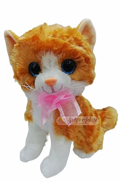 Şeker Adası Miyavlayan Sesli Yumuşacık Sarı Peluş Kedi - Hediyelik Uyku Ve Oyun Arkadaşı. - Resim 2