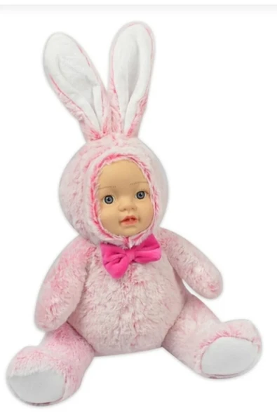 Şeker Adası Halley Sevimli Gerçek Bebek Yüzlü Pembe Tavşan 30 Cm ürün görseli