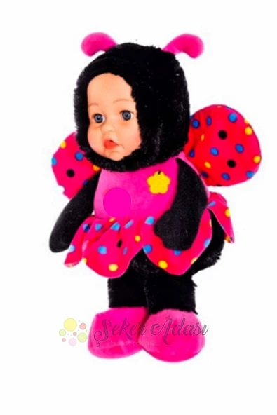 Şeker Adası Sevimli Kanatlı Pembe Peluş Arı Maya Bebek 32 Cm Uyku Ve Oyun Arkadaşı Kelebek Oyuncak - Resim 3