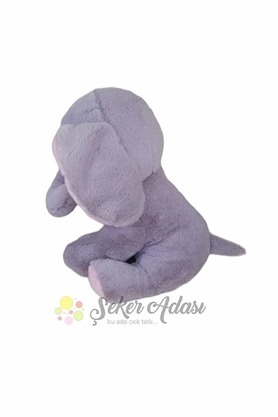 Şeker Adası Sevimli Oturan Pembe Kulaklı Peluş Fil 30 Cm - 3