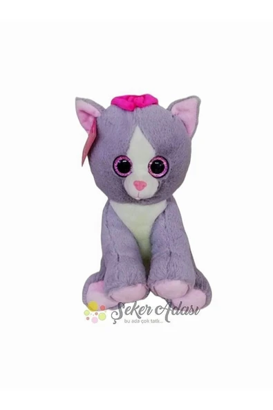 Şeker Adası Miyavlayan Pembe Tokalı Camgöz Peluş Sesli Kedi 30 Cm ( KEDİ SESİ ÇIKARAN ) ürün görseli 1