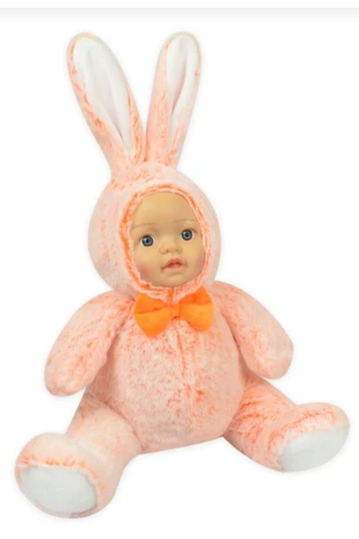 Şeker Adası Halley Sevimli Gerçek Bebek Yüzlü Turuncu Tavşan 30 Cm