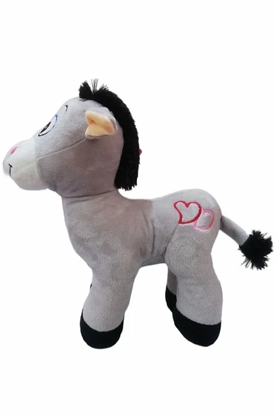 Şeker Adası Sevimli Kalpli Peluş Eşek 28 Cm Uyku Ve Oyun Arkadaşı Pelüş Eşşek - Resim 2