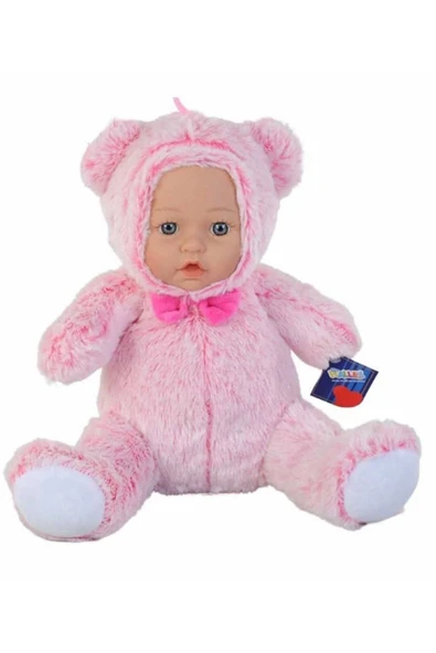 Şeker Adası Halley Sevimli Gerçek Bebek Yüzlü Pembe Ayı 30 Cm