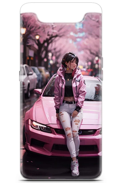 Uvilda Samsung Galaxy A80 Uyumlu Otomoto 23 Silikon Kapak Pembe Spor Araba - 2