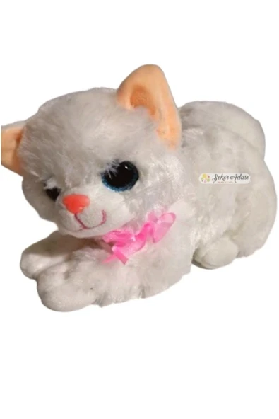 Şeker Adası Sevimli Miyavlayan Sesli Kedi Peluş Oyuncak 30 Cm - Resim 2