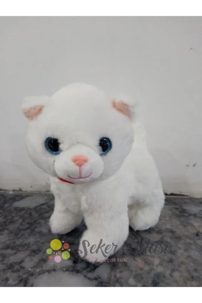 Şeker Adası Sevimli Ayakta Duran Miyavlayan Peluş Kedi 20 Cm Sesli Kedi Oyuncak 3