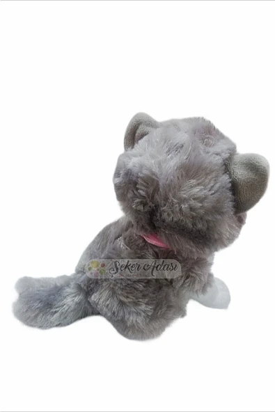 Şeker Adası Miyavlayan Sevimli Sesli Yumuşacık Gri Peluş Kedi 20 Cm - Hediyelik Uyku Ve Oyun Arkadaşı - 3