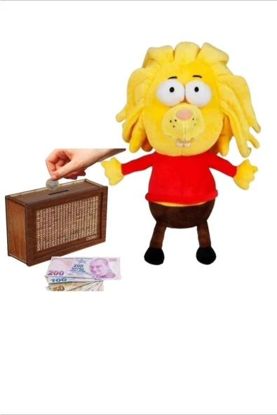 Şeker Adası Lisanslı Kral Şakir Remzi 30 Cm Peluş Ve Ahşap Hedefli Kumbara Para Biriktirme Kutusu ürün görseli 1