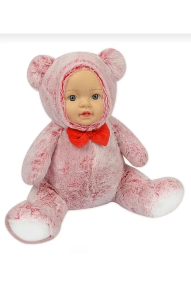 Şeker Adası Halley Sevimli Gerçek Bebek Yüzlü Kırmızı Ayı 30 Cm ürün görseli 1