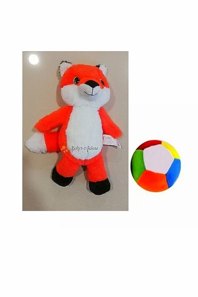 Şeker Adası Peluş Tilki 35 cm ve Peluş Top 12 cm - 2 Ürün 1 Arada Oyuncak ürün görseli