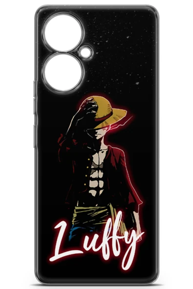 Uvilda Tecno Camon 19 Pro Uyumlu Anime 36 Koruma One Piece Luffy Siyah - 2