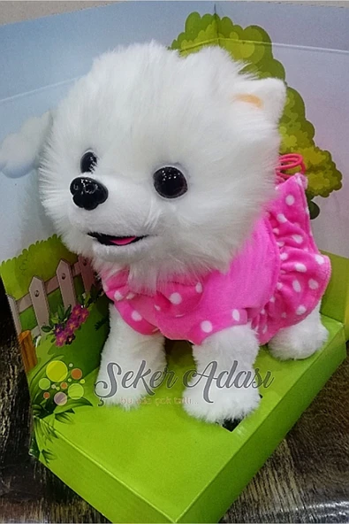 Şeker Adası Kumandalı Pilli Tasmalı Şarkı Söyleyen Sesli Müzikli Peluş Köpek - 1